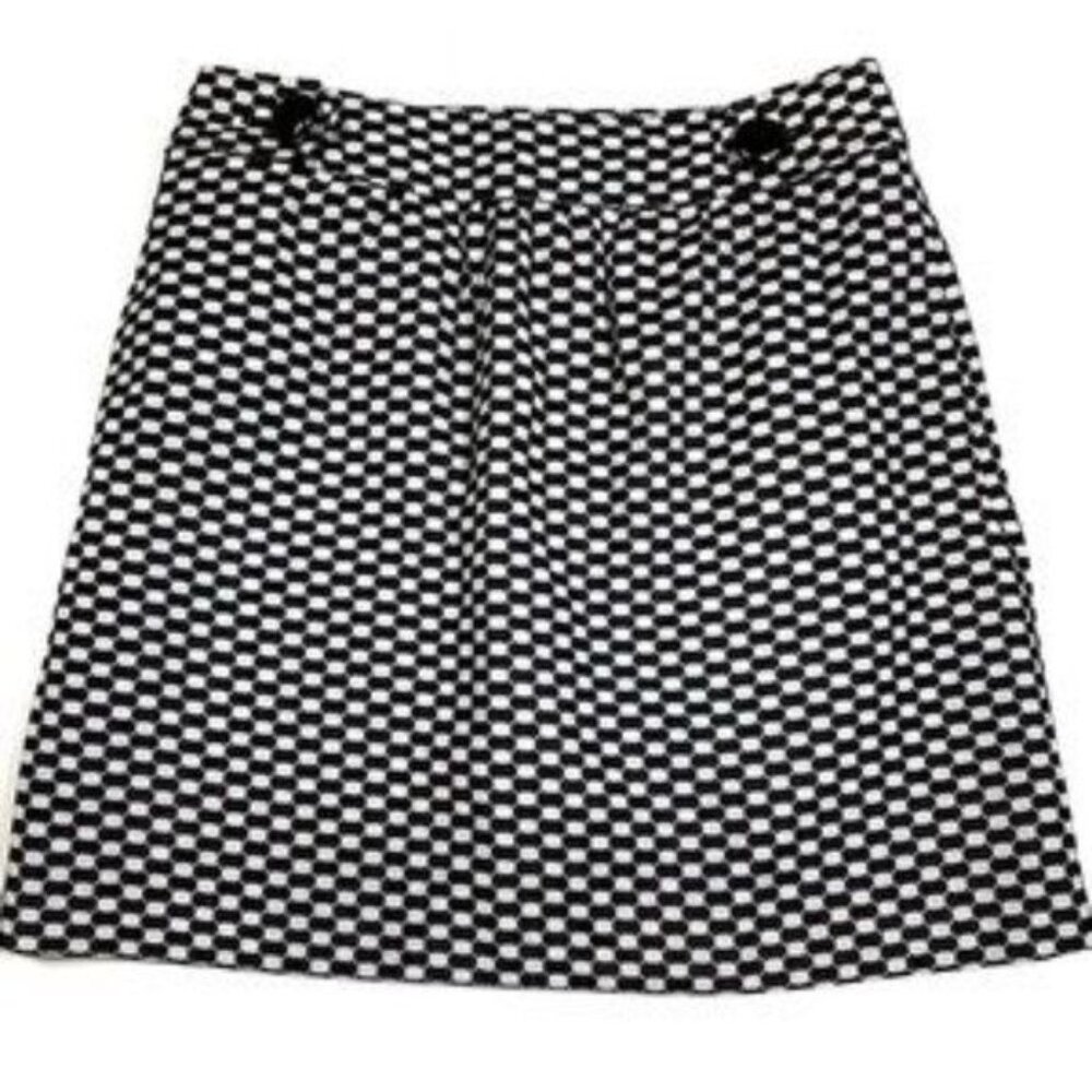 Banana Republic Factory Black White Geometric A-Line Mini Skirt Size 6 Preppy